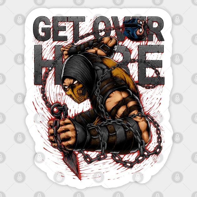 Scorpion - GET OVER HERE Sticker by d.legoshin.art